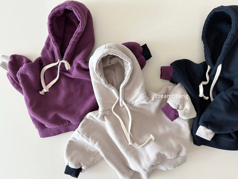 Cream Bbang - Korean Children Fashion - #kidsshorts - Sleeve Color Fleece Hoodie