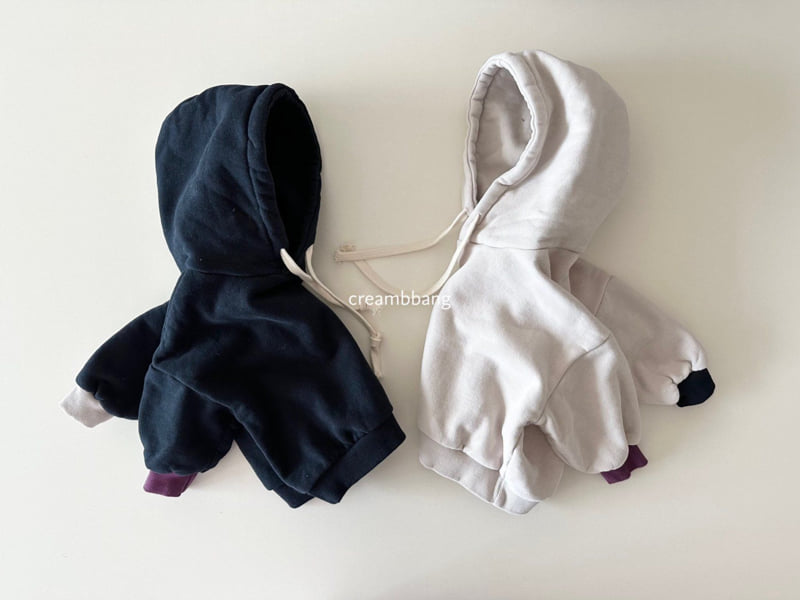 Cream Bbang - Korean Children Fashion - #littlefashionista - Sleeve Color Fleece Hoodie - 5