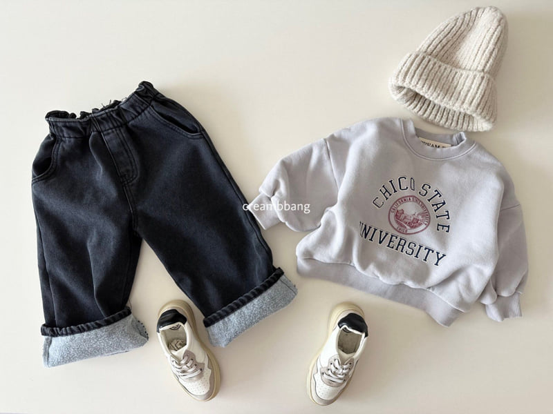 Cream Bbang - Korean Children Fashion - #prettylittlegirls - Fleece Denim Wide Pants - 6