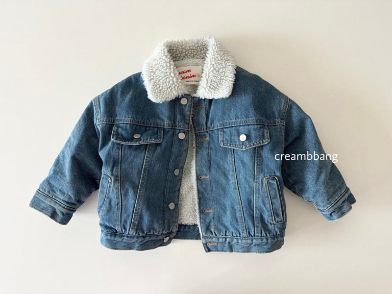 Cream Bbang - Korean Children Fashion - #prettylittlegirls - Bonding Denim Jacket - 5