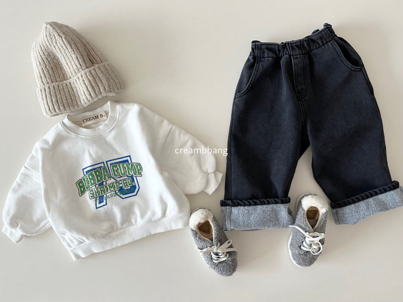Cream Bbang - Korean Children Fashion - #stylishchildhood - Fleece Denim Wide Pants - 9