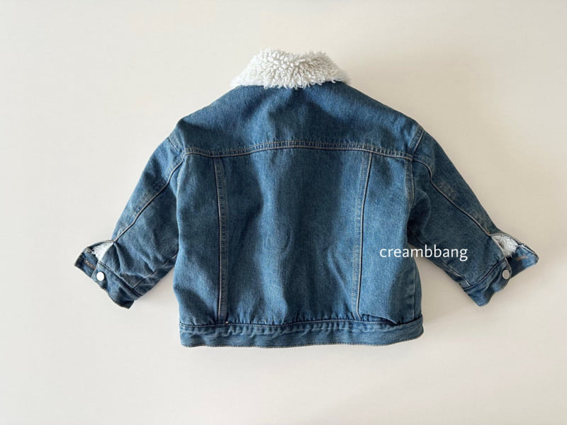 Cream Bbang - Korean Children Fashion - #todddlerfashion - Bonding Denim Jacket - 6