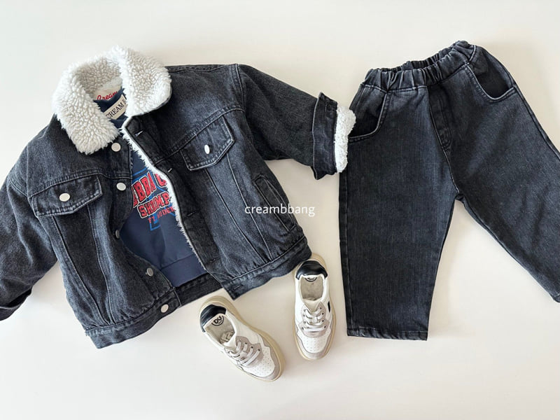 Cream Bbang - Korean Children Fashion - #toddlerclothing - Bonding Denim Jacket - 7