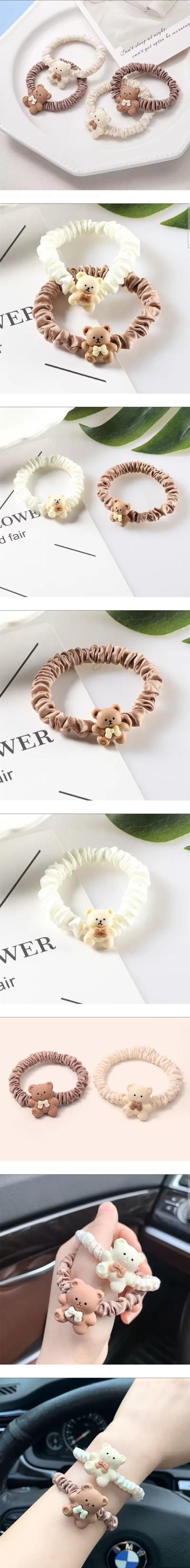 Daily shop - Korean Children Fashion - #childrensboutique - Bear Mini Scrunchie (set of 10)
