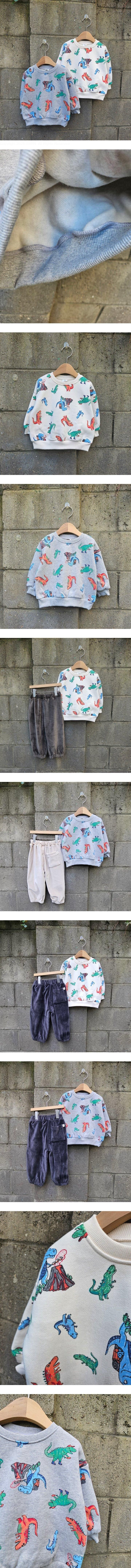 Dazzling - Korean Children Fashion - #discoveringself - Fire Dino Tee