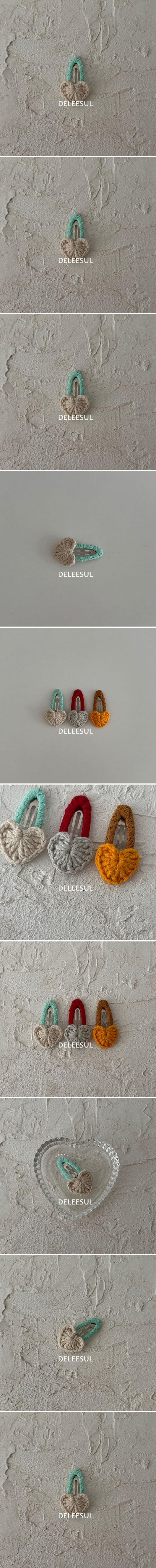 Deleesul - Korean Children Fashion - #discoveringself - Crochet Mini Heart Snap Clip (Ivory Heart)