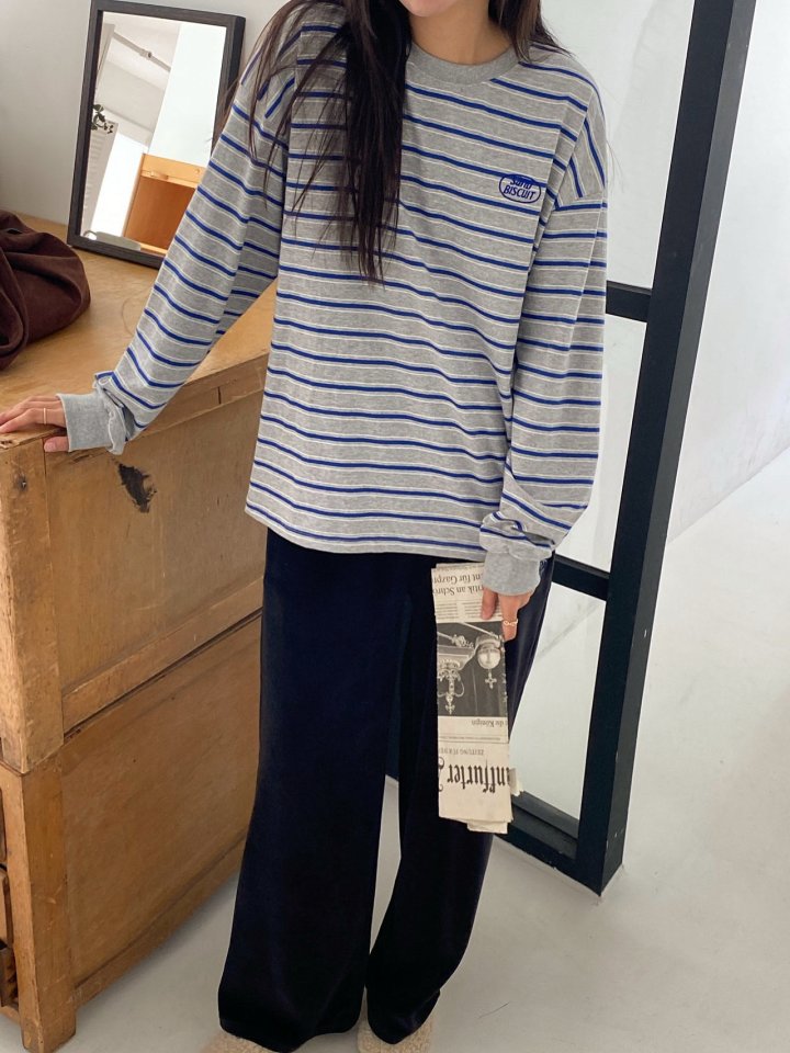 Diana - Korean Women Fashion - #momslook - Biscuit Stripe Tee - 8
