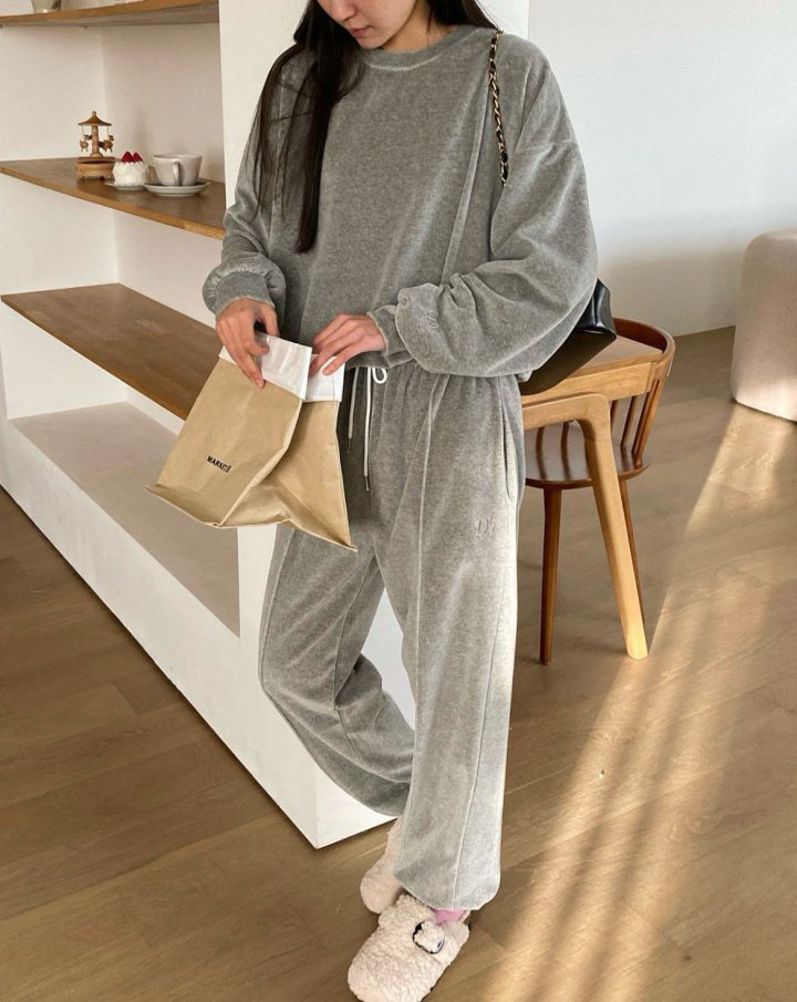 Diana - Korean Women Fashion - #momslook - New Velour Sweatshirt - 7
