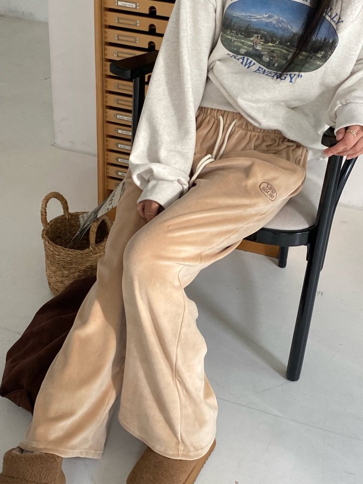 Diana - Korean Women Fashion - #pursuepretty - Sand Velour Pants - 4
