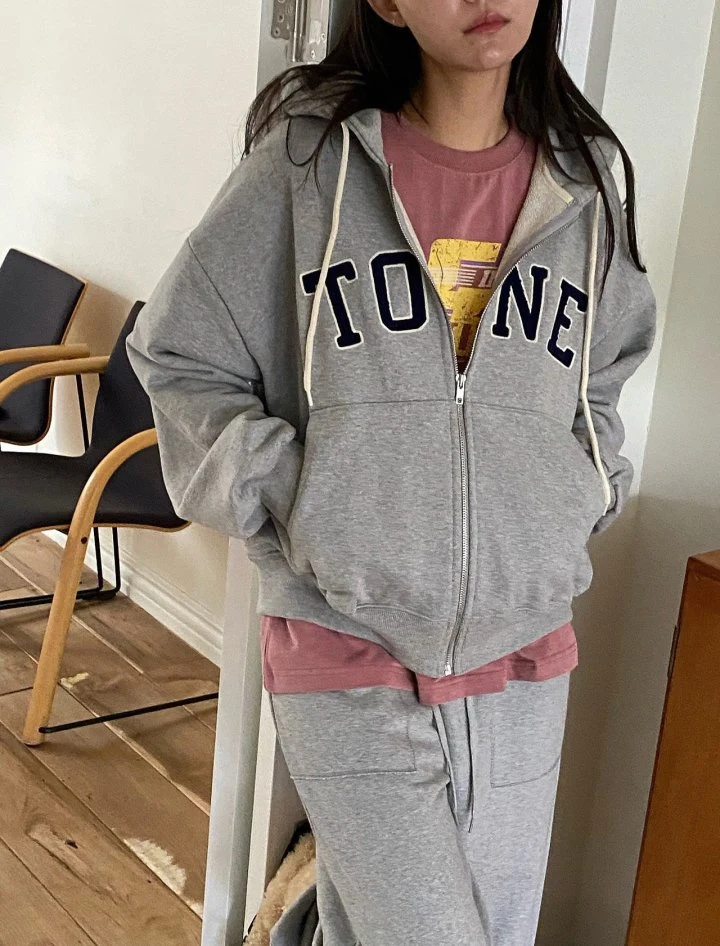 Diana - Korean Women Fashion - #romanticstyle - Tone Hoodie Jacket - 2