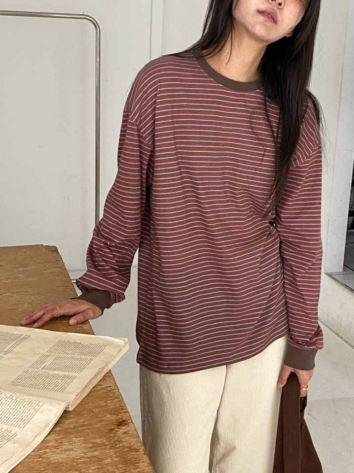 Diana - Korean Women Fashion - #romanticstyle - Highteen Stripe Tee - 4