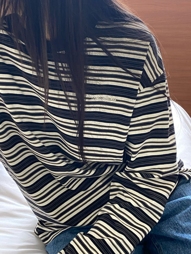 Diana - Korean Women Fashion - #womensfashion - Melange Stripe Tee - 12