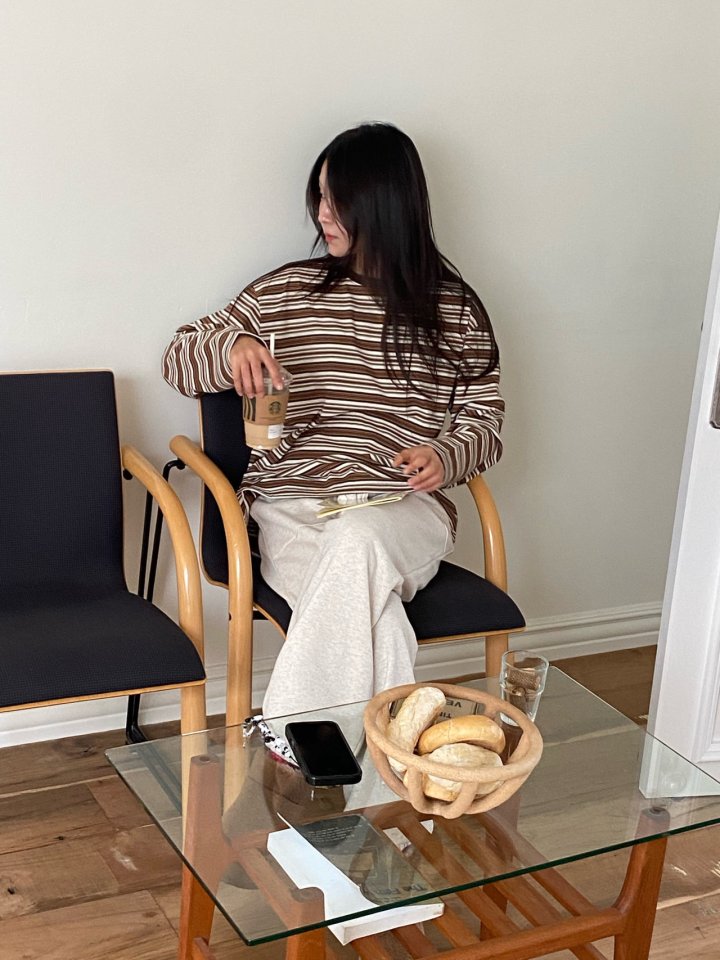 Diana - Korean Women Fashion - #womensfashion - Melange Stripe Tee - 6