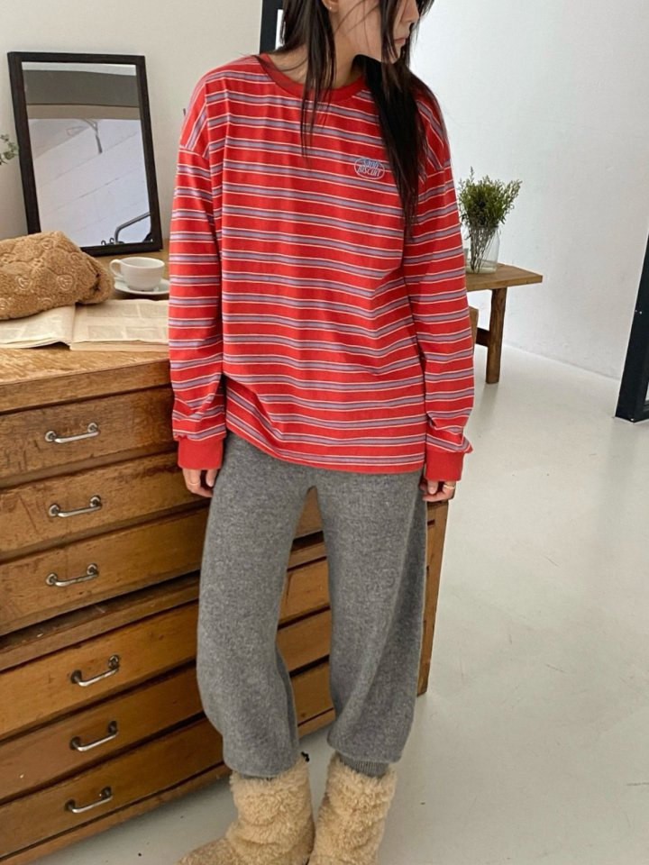 Diana - Korean Women Fashion - #womensfashion - Biscuit Stripe Tee - 3