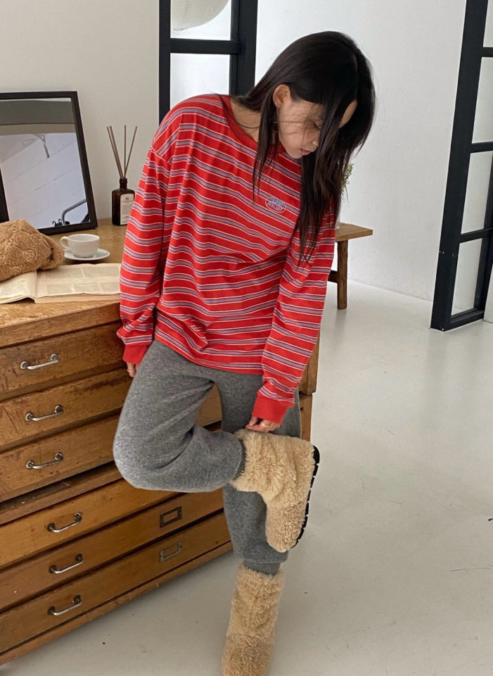 Diana - Korean Women Fashion - #womensfashion - Biscuit Stripe Tee - 5