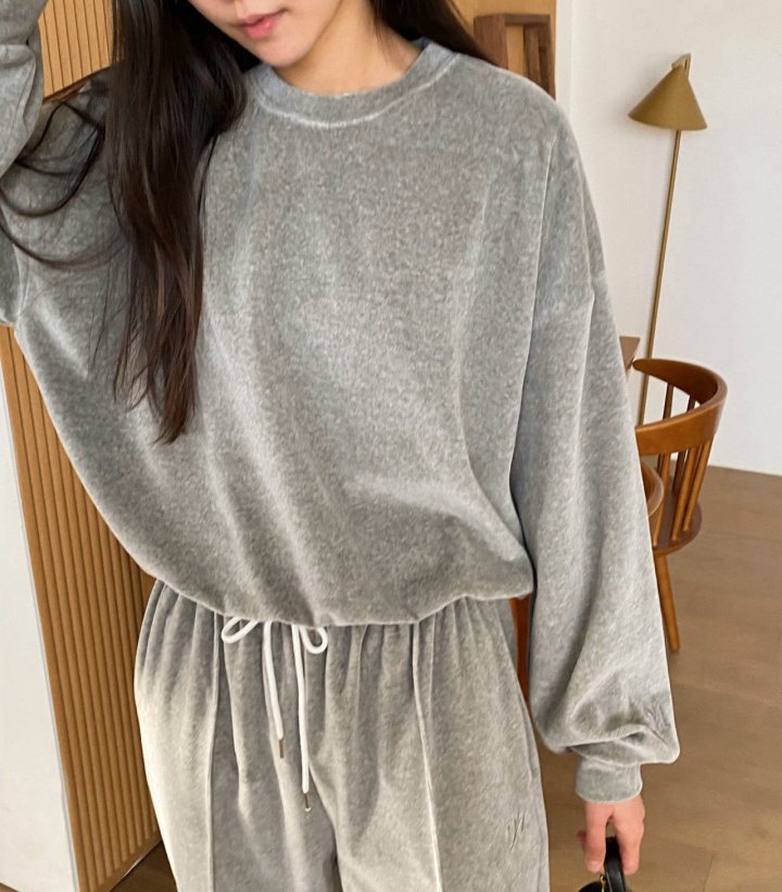 Diana - Korean Women Fashion - #womensfashion - New Velour Sweatshirt - 8