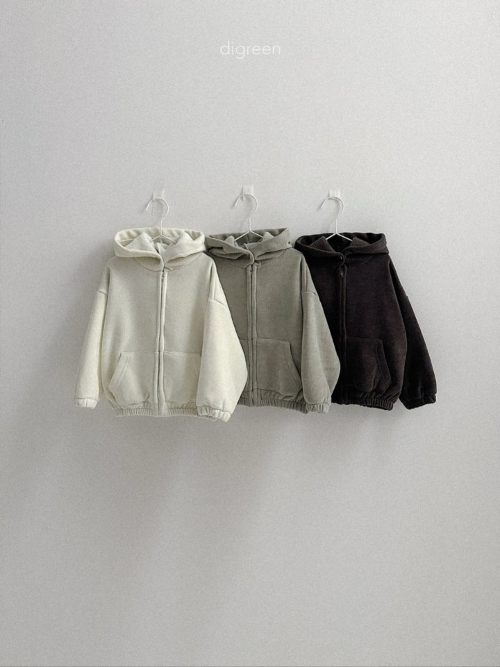 Digreen - Korean Children Fashion - #Kfashion4kids - Bell Hood Zip-up