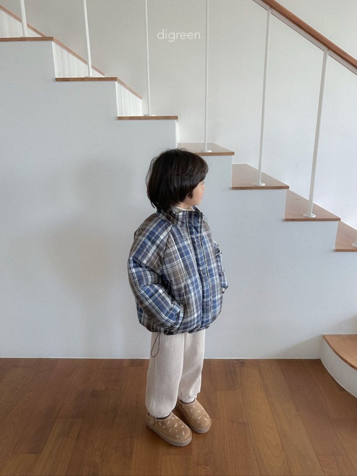 Digreen - Korean Children Fashion - #childrensboutique - Tori Check Padded Jacket - 6