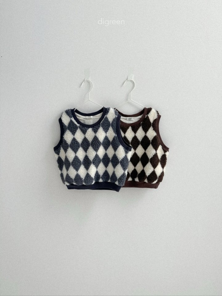 Digreen - Korean Children Fashion - #designkidswear - Argyle Vest - 2