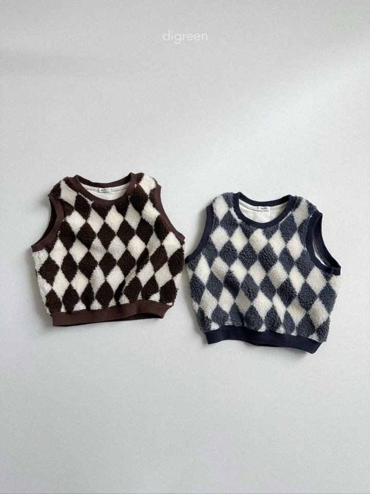 Digreen - Korean Children Fashion - #discoveringself - Argyle Vest - 3