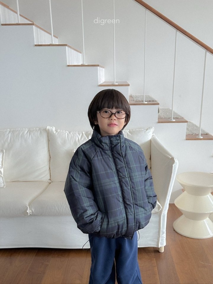 Digreen - Korean Children Fashion - #fashionkids - Tori Check Padded Jacket - 9