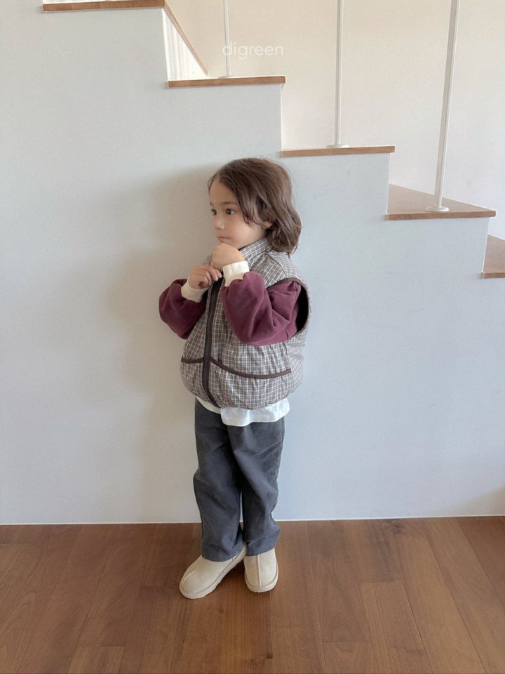 Digreen - Korean Children Fashion - #fashionkids - Reversible Check Vest - 11