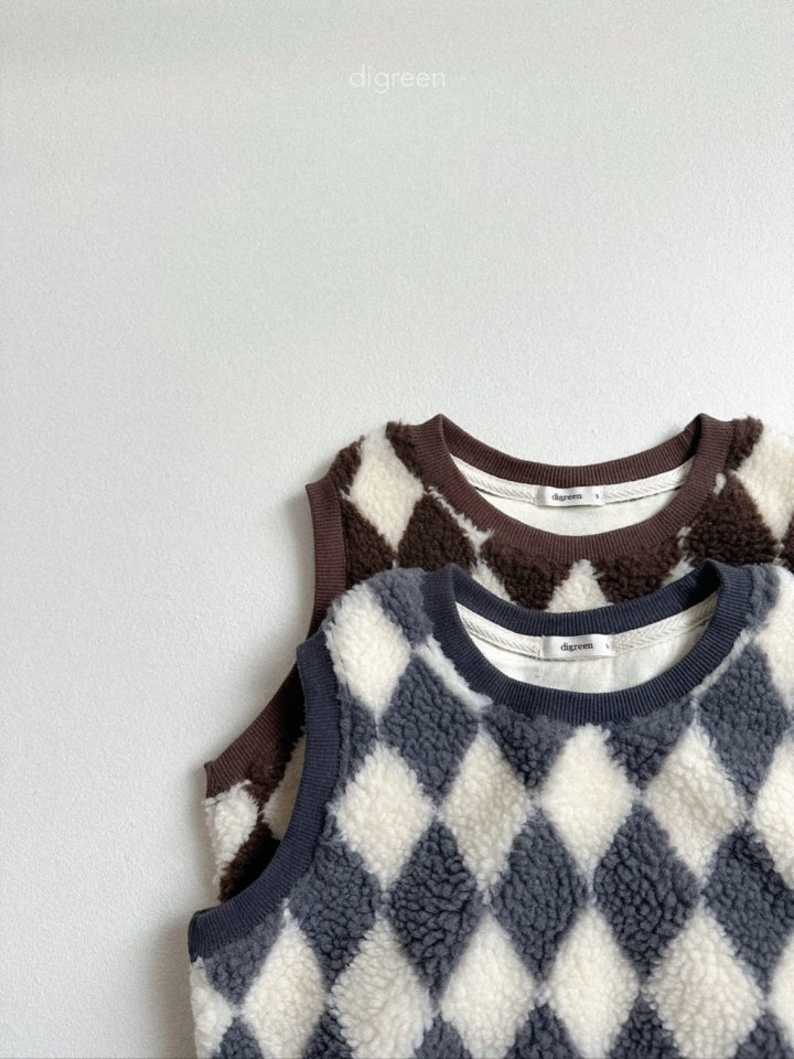 Digreen - Korean Children Fashion - #discoveringself - Argyle Vest - 4
