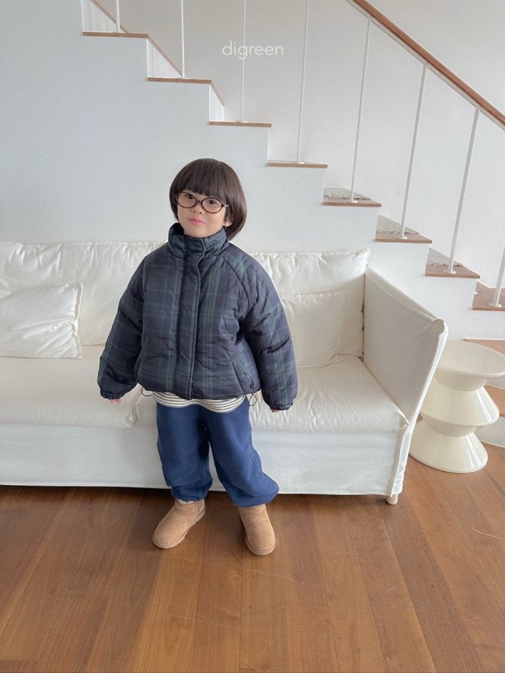 Digreen - Korean Children Fashion - #kidsstore - Tori Check Padded Jacket - 11