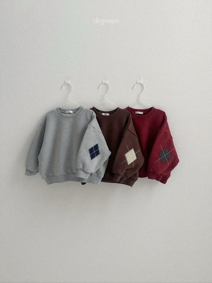 Digreen - Korean Children Fashion - #kidsstore - Argyle Patch Sweatshirt
