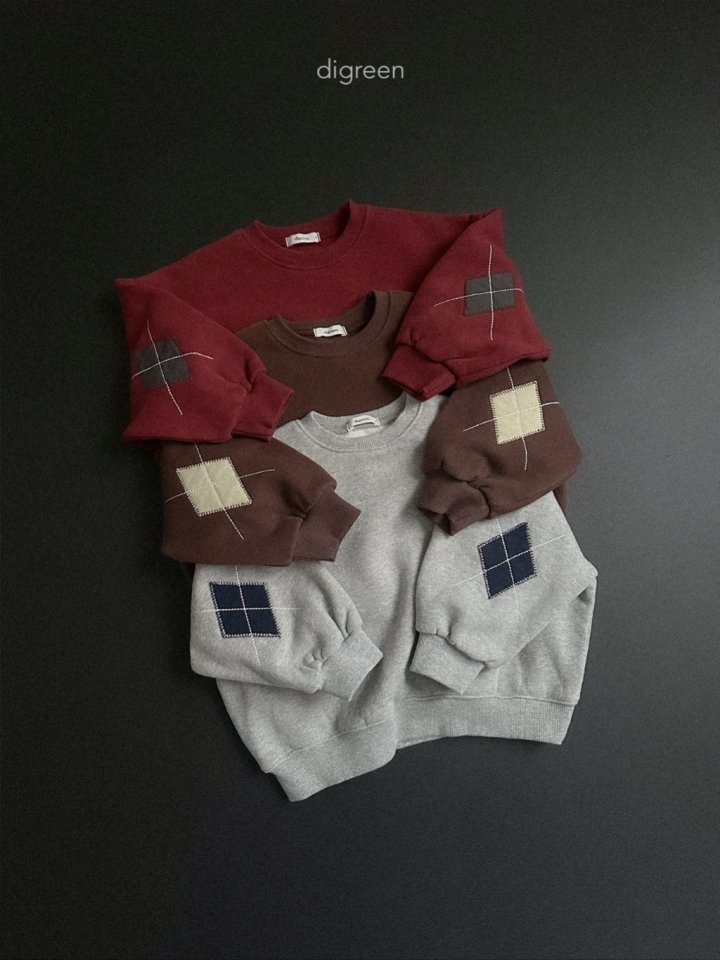 Digreen - Korean Children Fashion - #Kfashion4kids - Argyle Patch Sweatshirt - 4