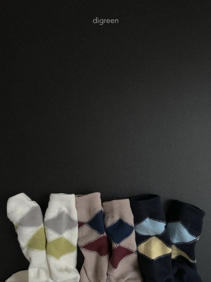 Digreen - Korean Children Fashion - #magicofchildhood - Argyle Socks Set - 5