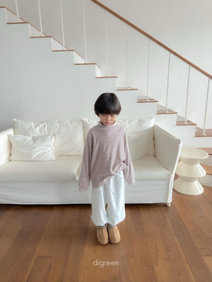 Digreen - Korean Children Fashion - #magicofchildhood - Loose Fit Stripe Turtleneck Tee - 11