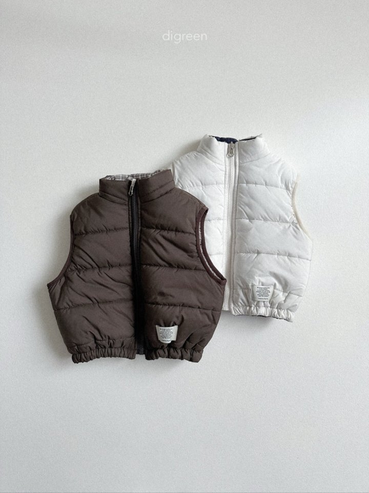 Digreen - Korean Children Fashion - #magicofchildhood - Reversible Check Vest - 3