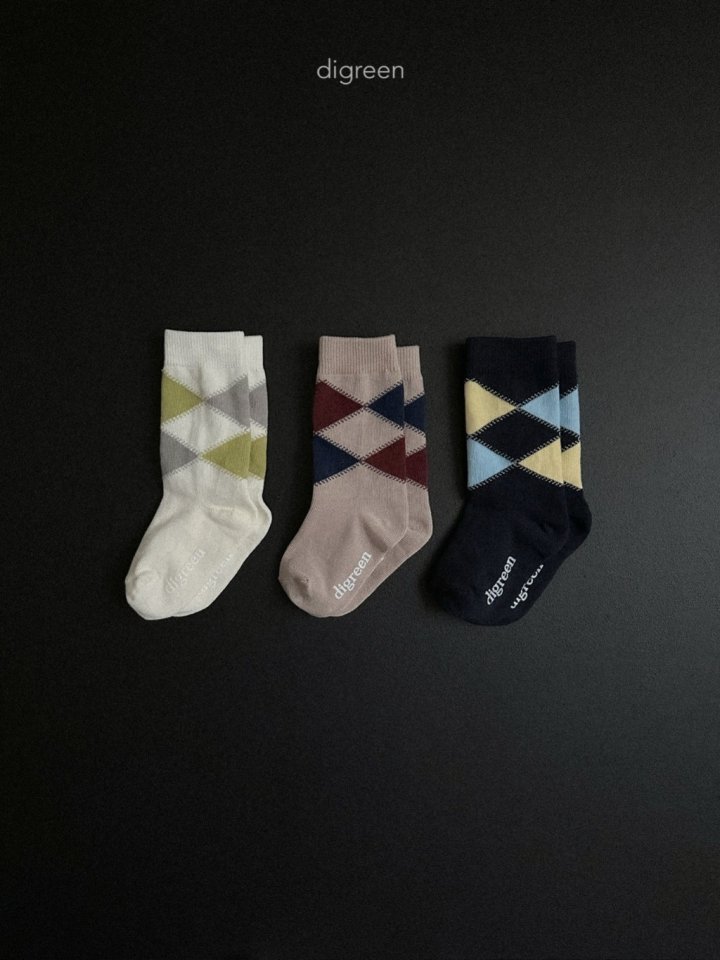 Digreen - Korean Children Fashion - #minifashionista - Argyle Socks Set - 6