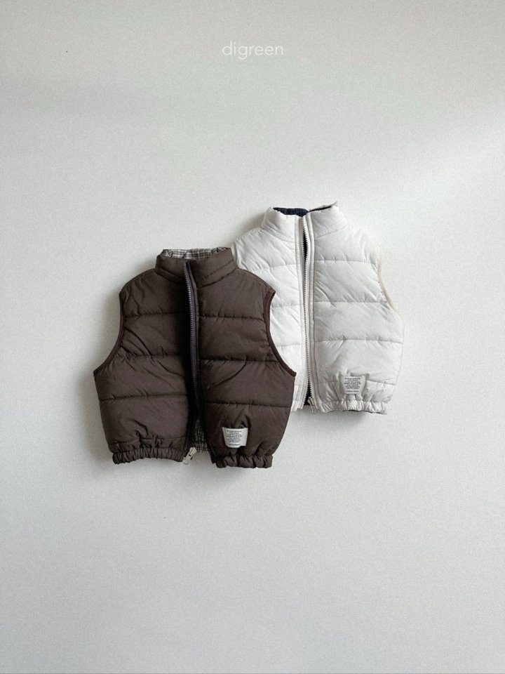 Digreen - Korean Children Fashion - #magicofchildhood - Reversible Check Vest - 4