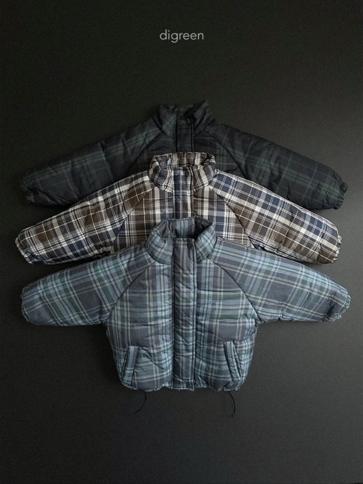Digreen - Korean Children Fashion - #toddlerclothing - Tori Check Padded Jacket - 4