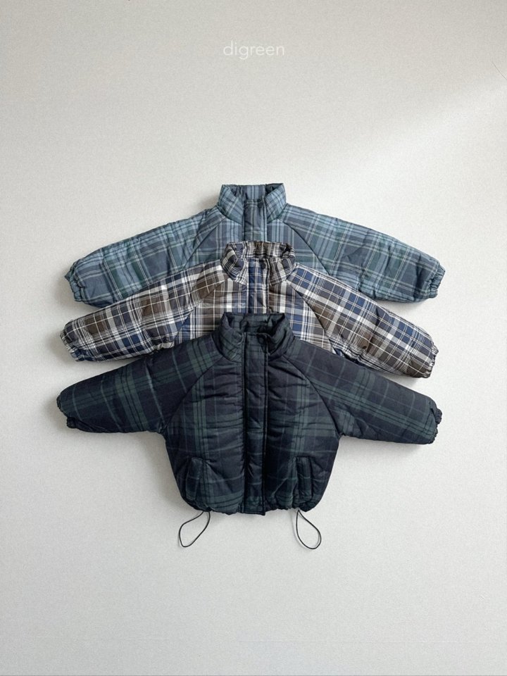 Digreen - Korean Children Fashion - #todddlerfashion - Tori Check Padded Jacket - 2