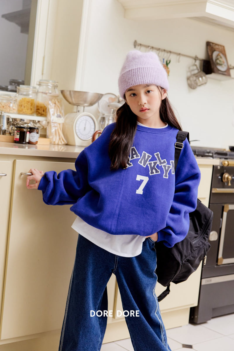 Dore Dore - Korean Children Fashion - #Kfashion4kids - Fleece Stitch Denim Pants - 7