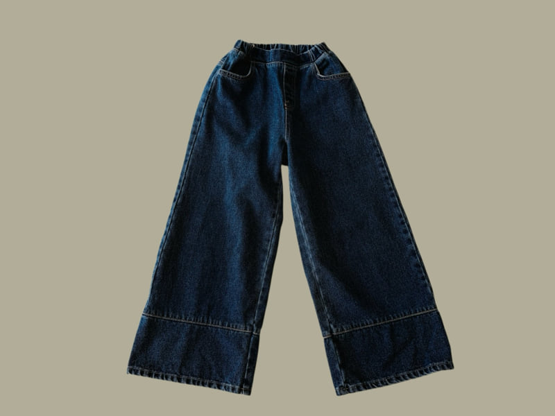 Dore Dore - Korean Children Fashion - #Kfashion4kids - Fleece Wide Denim Pants - 3