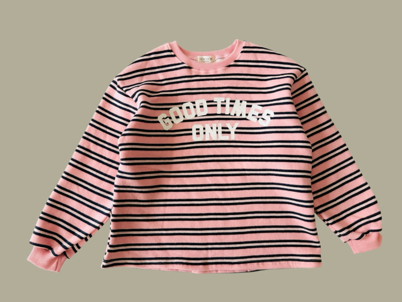 Dore Dore - Korean Children Fashion - #childofig - Good Time Fleece Stripe Tee - 5