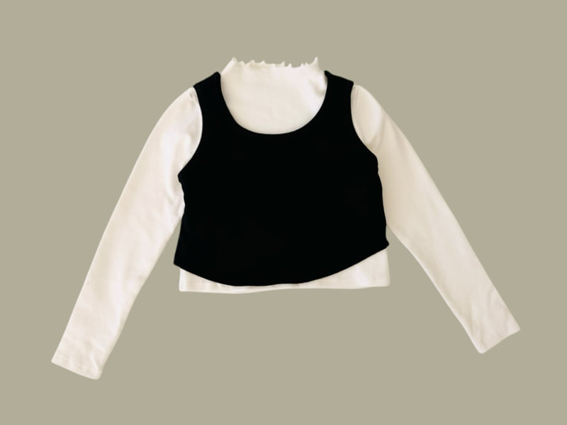 Dore Dore - Korean Children Fashion - #childofig - Peach Fleece Layered Tee - 3