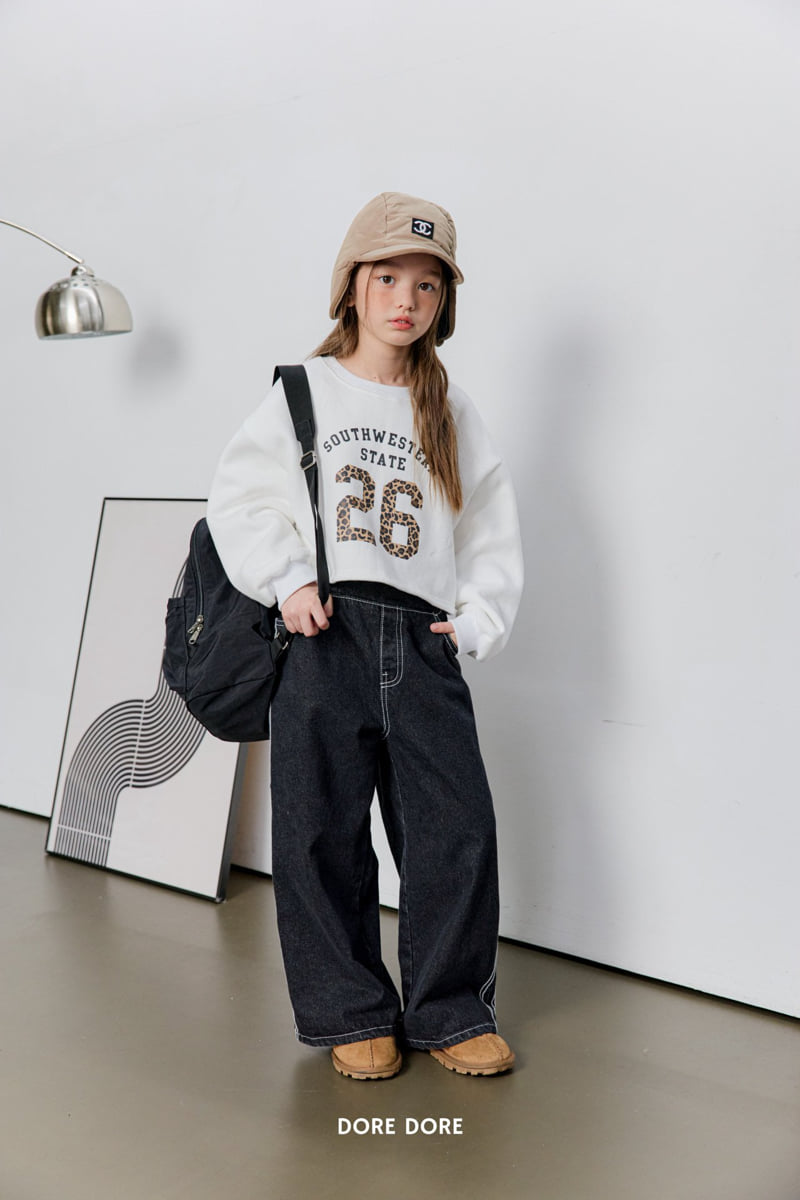 Dore Dore - Korean Children Fashion - #childofig - Leopard 26 Crop Sweatshirt - 12