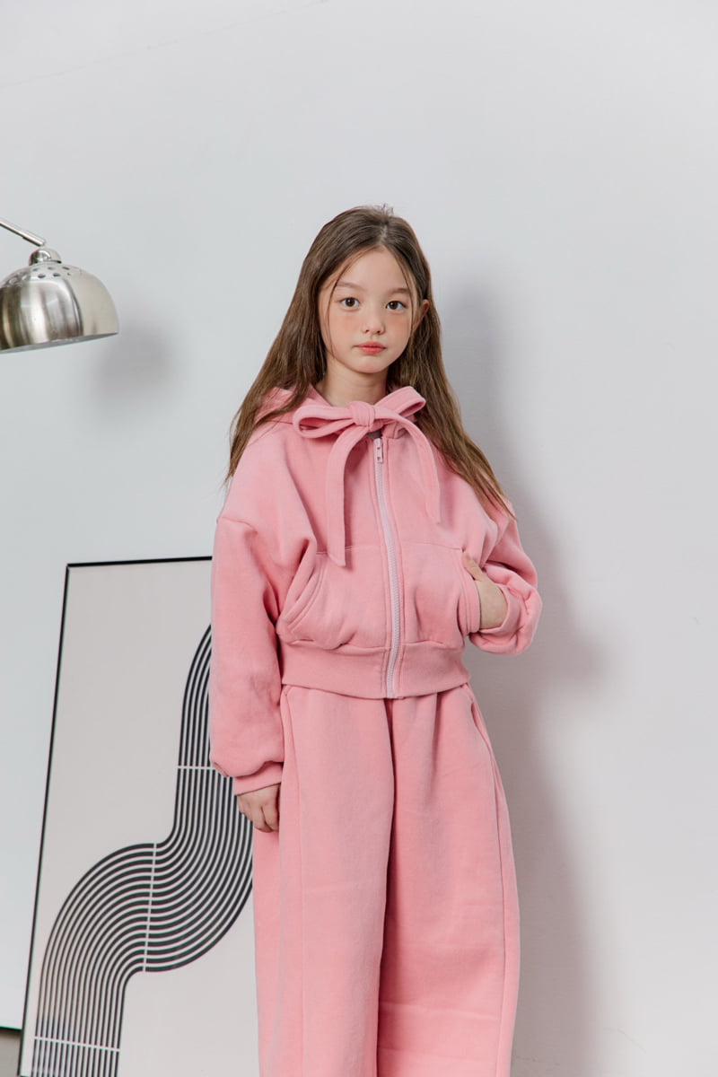 Dore Dore - Korean Children Fashion - #childofig - Ribbon Hoodie Fleece Zip-up - 12