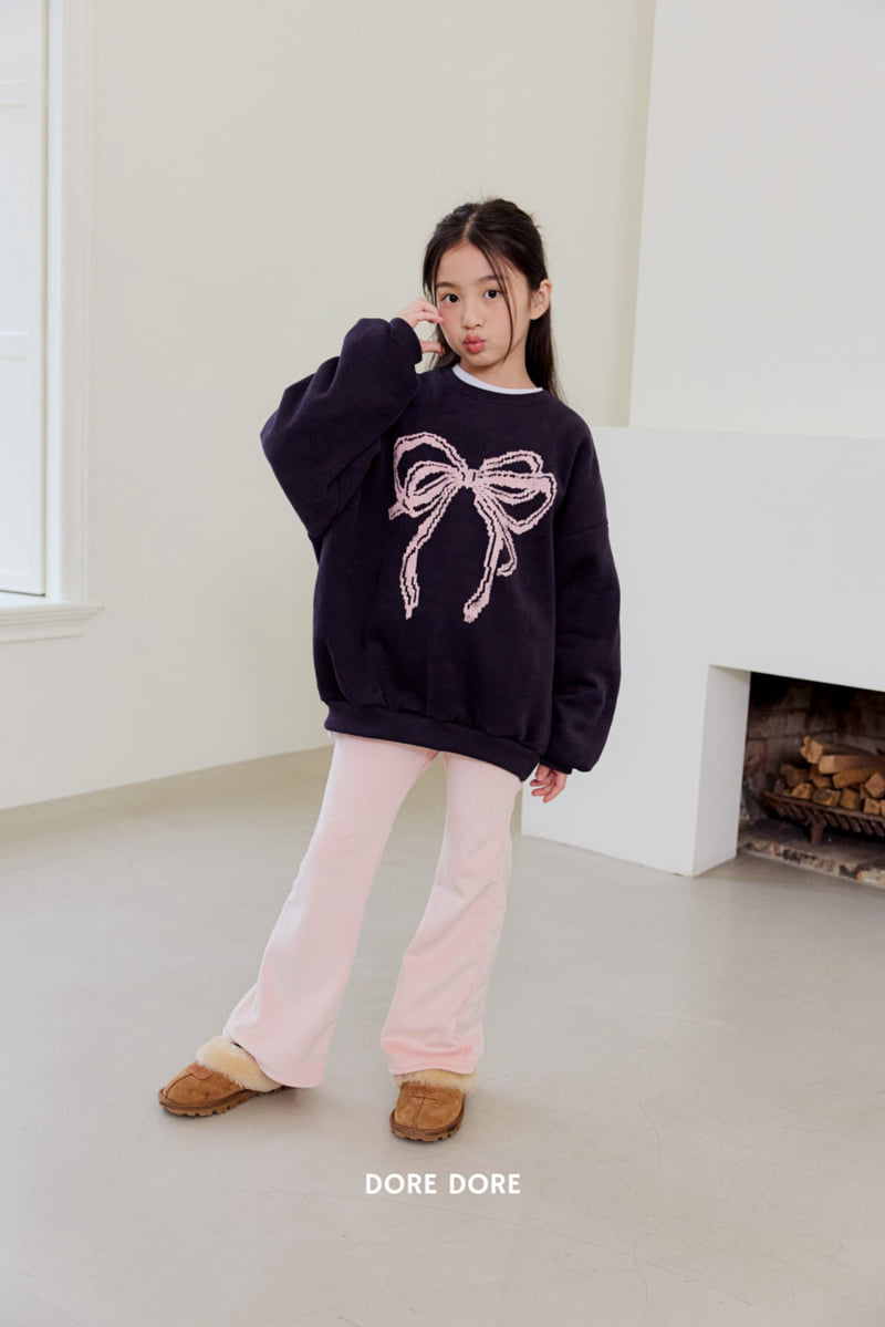 Dore Dore - Korean Children Fashion - #childofig - Big Ribbon Fleece Sweatshirt - 9