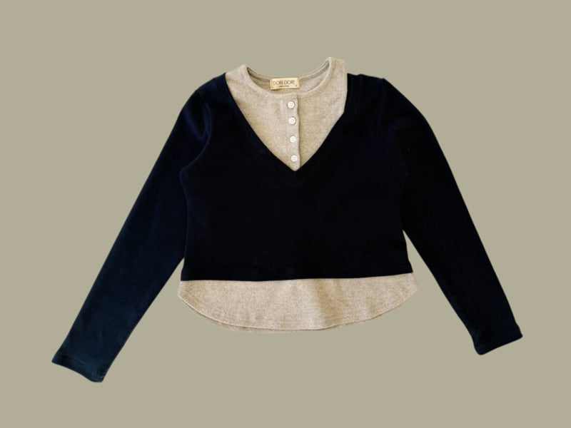 Dore Dore - Korean Children Fashion - #childofig - Button Layered Tee - 5