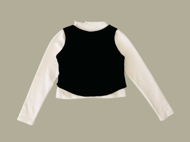 Dore Dore - Korean Children Fashion - #childofig - Peach Fleece Layered Tee - 4