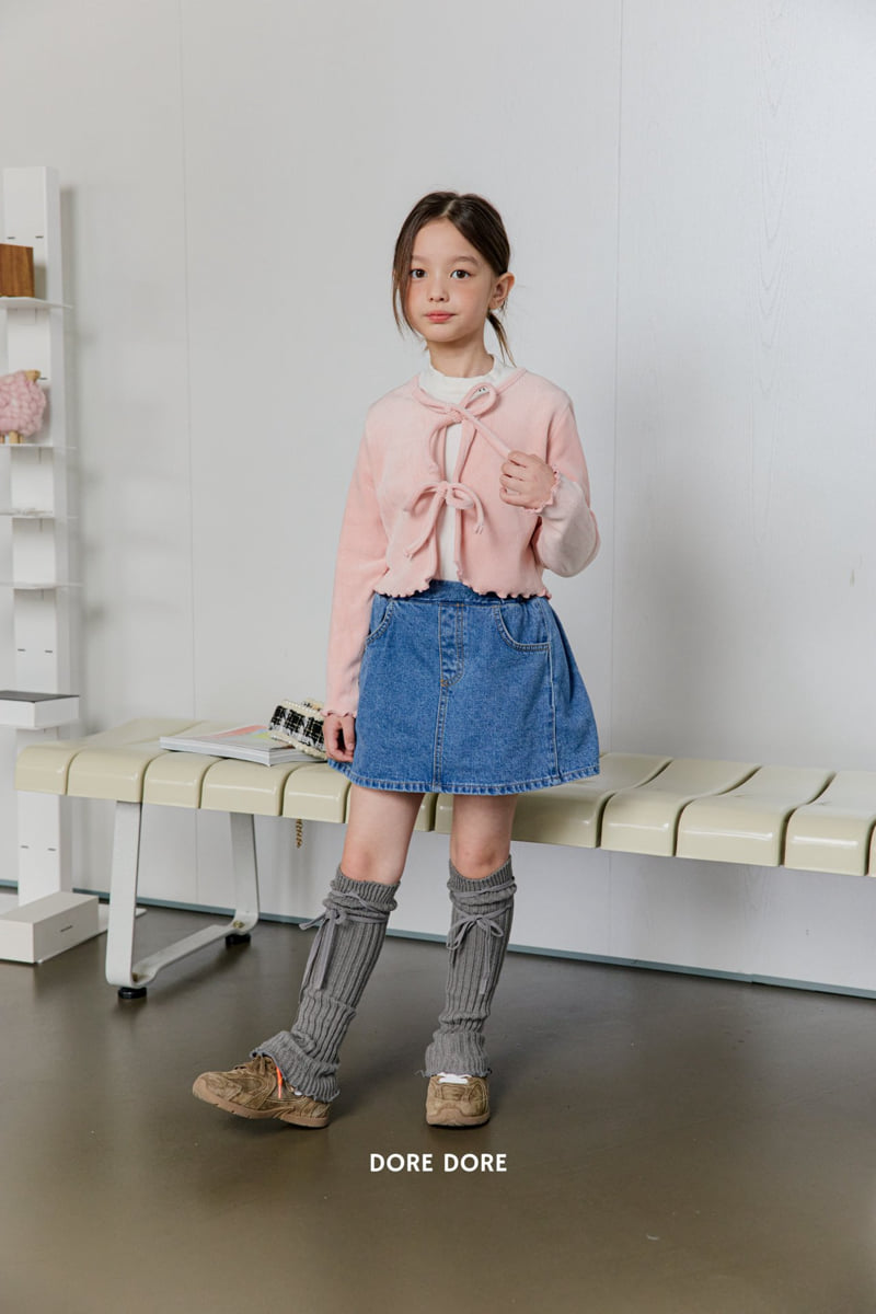 Dore Dore - Korean Children Fashion - #childrensboutique - Mink Ribbed Cardigan - 11