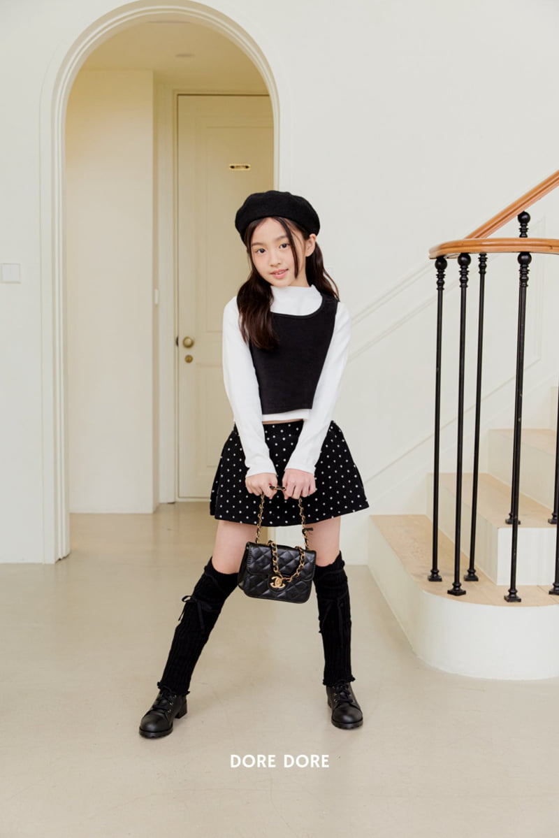 Dore Dore - Korean Children Fashion - #childrensboutique - Dot Wool Skirt Pants - 8