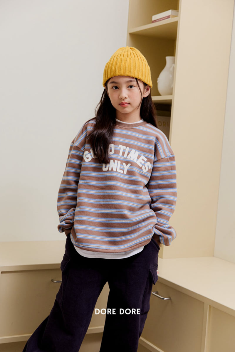 Dore Dore - Korean Children Fashion - #designkidswear - Good Time Fleece Stripe Tee - 7