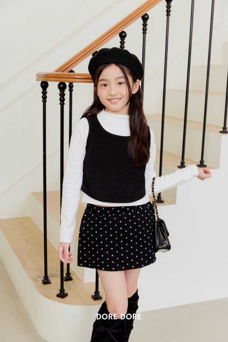 Dore Dore - Korean Children Fashion - #designkidswear - Dot Wool Skirt Pants - 9